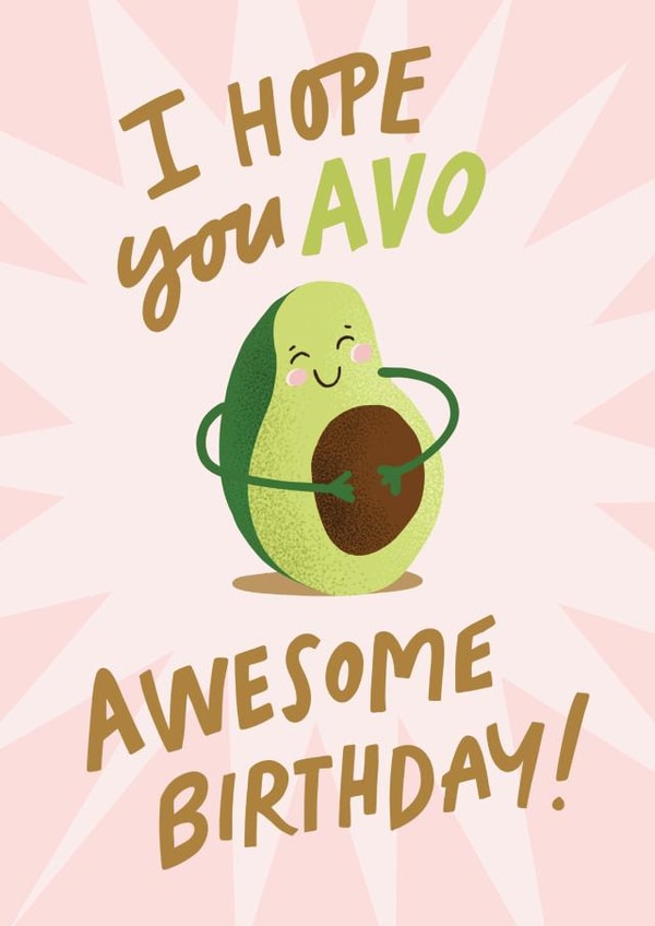 avocado cute Birthday Card 20691 created by Nicky Laatz