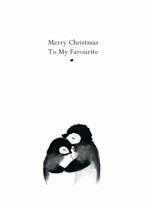 Cute - Heartfelt - Penguin - Favourite - Cuddle - Partner - Merry Christmas Card created by LAURA TRUBY DESIGNS