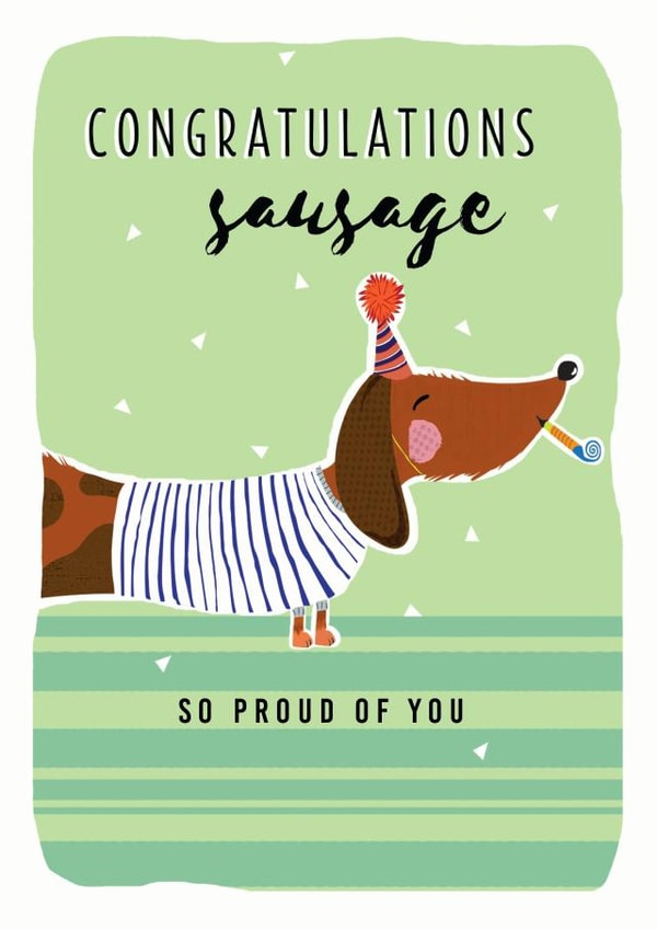 Congratulations Sausage dog Congratulations Card 19466 created by Leebee Designs
