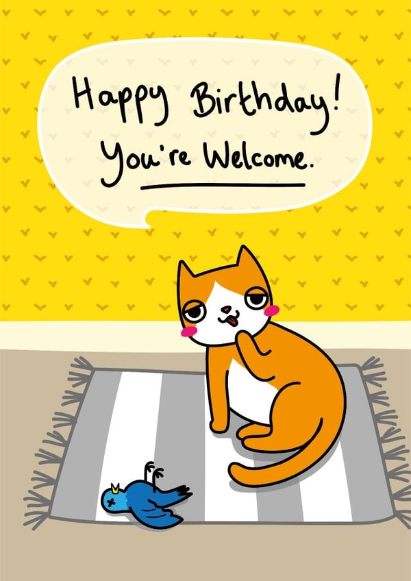 cat cute Birthday Card 20384 created by The Wired Sloth