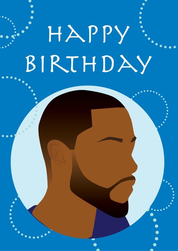 black man happy birthday Card 43699 created by Leanne Creative