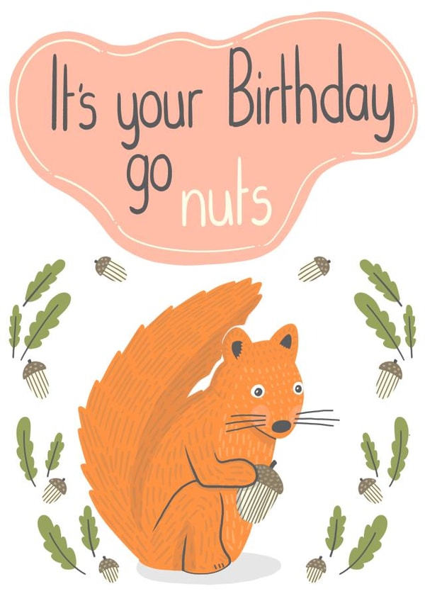 Happy Birthday Cute Squirrel Card created by @SarahPriceDesigns