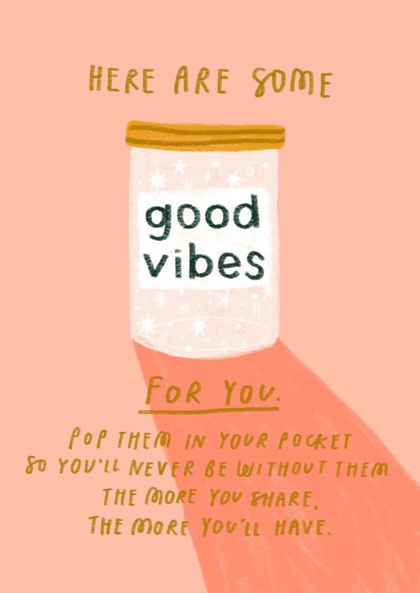 good vibes Thinking of you Card 20706 created by ONR Shop