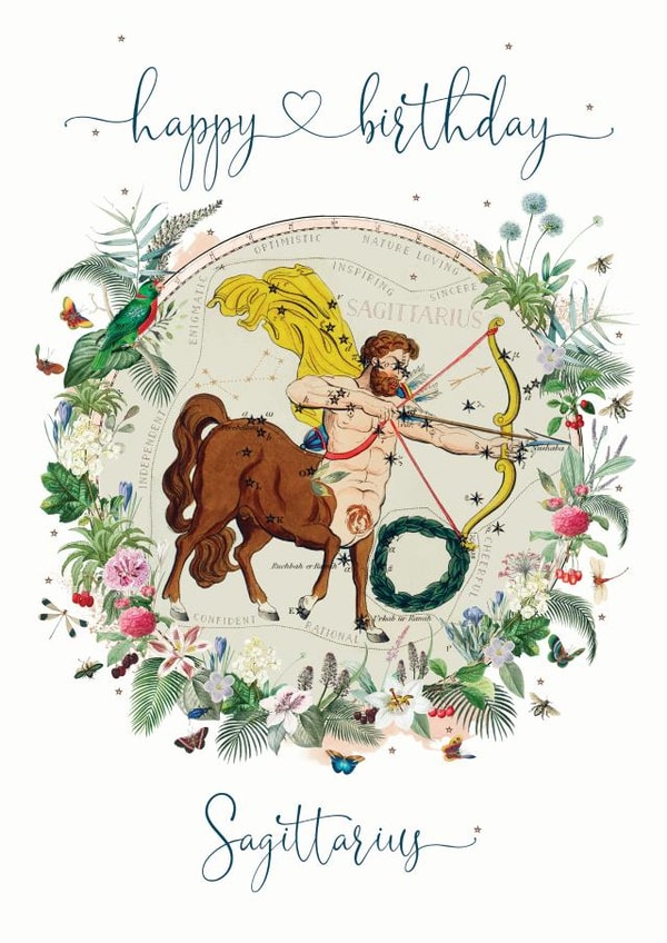 Sagittarius Horoscope Birthday Card 17097 created by Natalie Ryan