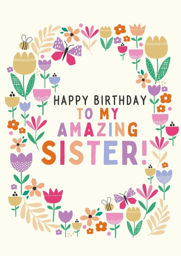 Floral Birthday sister card created by Sarah Corcoran