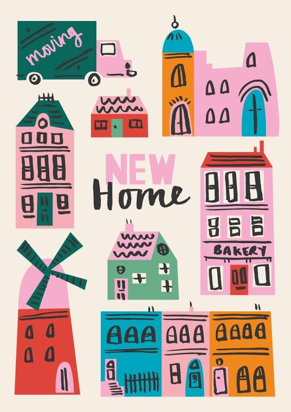 Pretty New Home Card - Houses - New Home created by Rumble Cards
