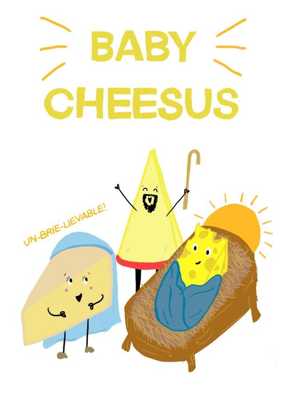 Brie Cheese Christmas Card 40947 created by Holly Bernard