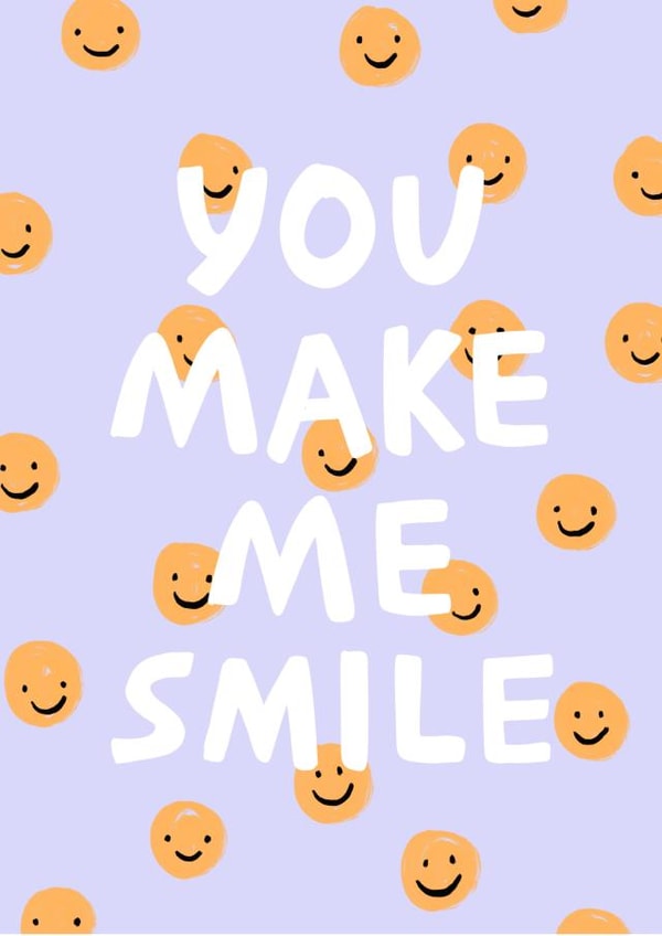 Cute Smiley Face Anniversary Card / Friendship Card - You Make Me Smile created by Charly Clements