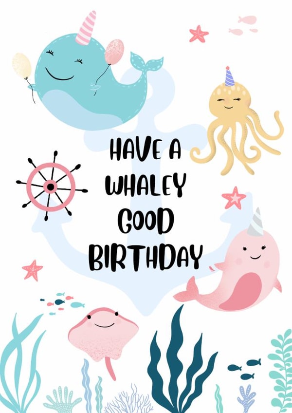 Have A Whaley Good Birthday created by Paper Wishes Co