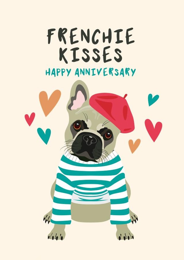 French Bulldog Dog Themed Anniversary Card created by Diva Doodle Designs