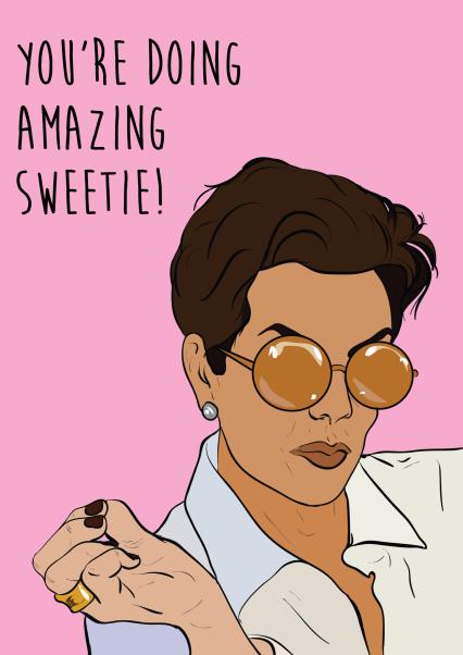 Motivationsaufkleber 'You're Doing Amazing Sweetie' – Wasserfest, Kratzfest, Für Flasche, Laptop & Handy