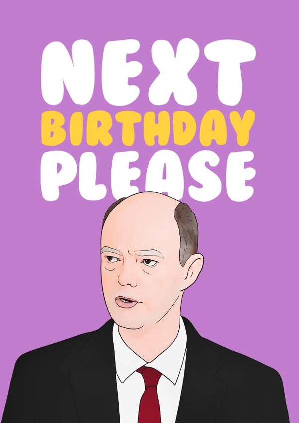 Dominic Cummings birthday card created by Hey Huns It's Nicole