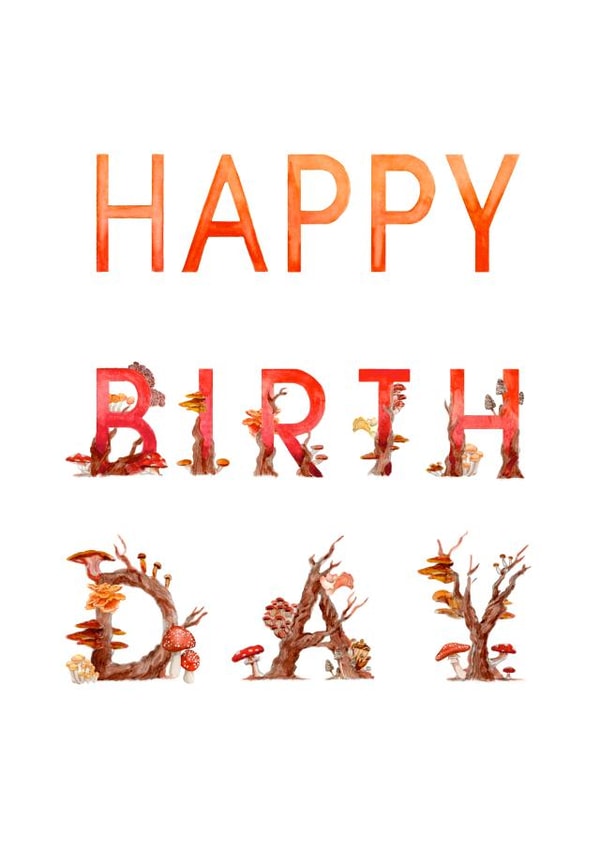 Happy Birthday Mushrooms created by Hannah Seakins