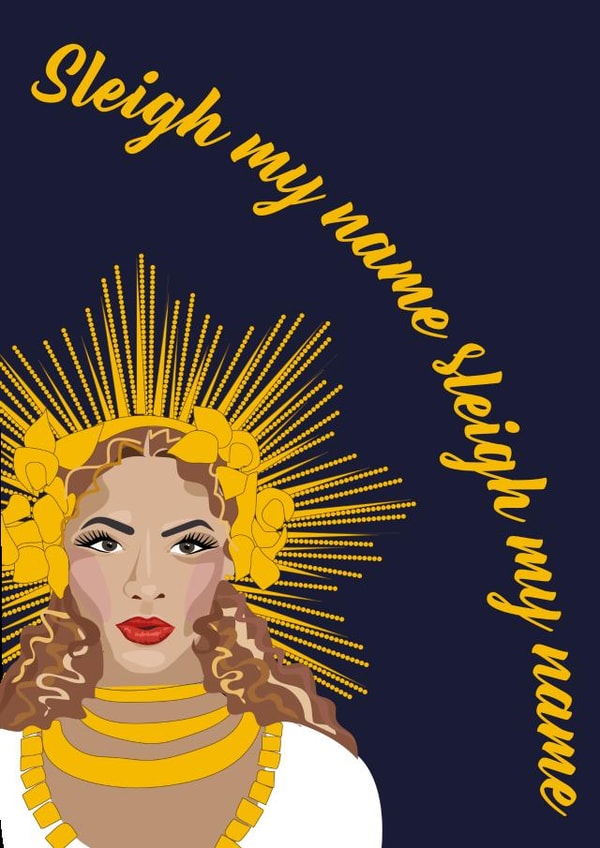 beyonce sleigh Christmas Card 20781 created by Laura Niles Design