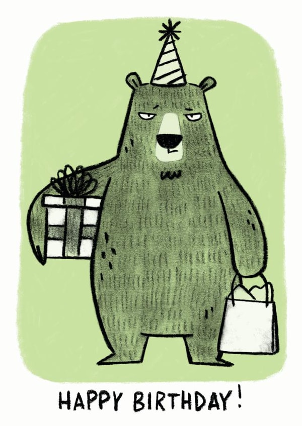 bear grumpy Birthday Card 16079 created by Camille Medina