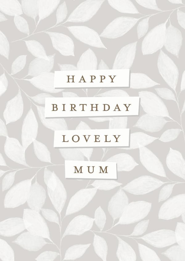 Dappled leaves birthday card for Mum created by Gooseberry Moon