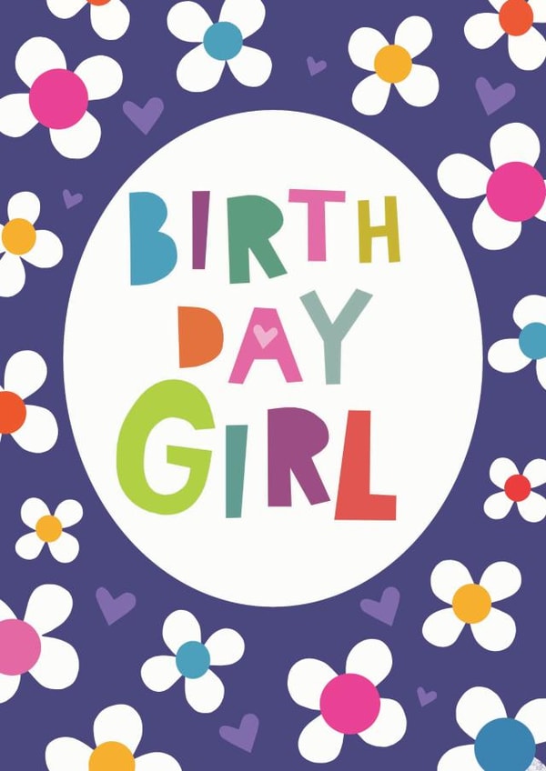 girl flowers Birthday Card 17906 created by Jayne Schofield