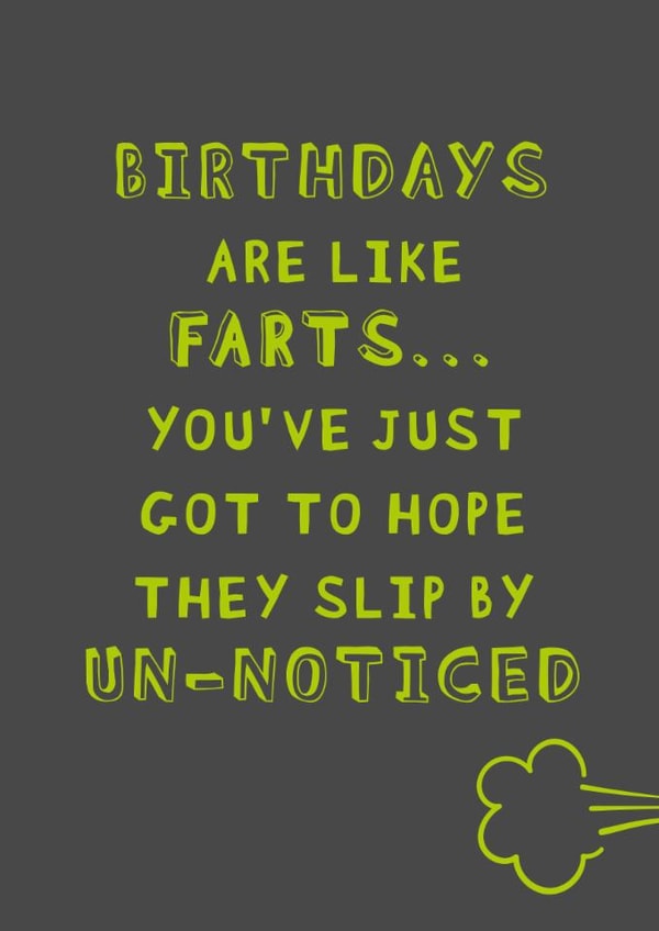 FART JOKE Birthday Card 14566 created by Mr Muir