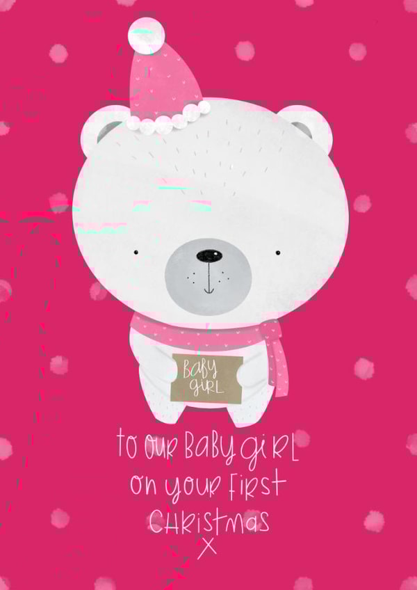 Baby girl First Christmas Christmas Card 11255 created by Bells Scambler