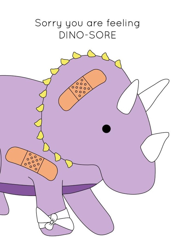 Dino-sore dinosaur get will soon card created by Dinosaurs Doing Stuff