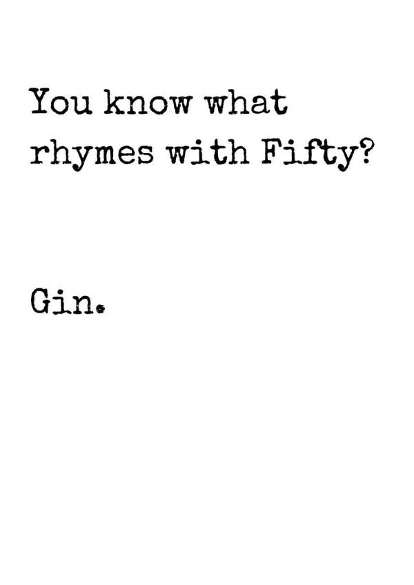 50 50th Birthday Card 16419 created by Rhymes for Reasons