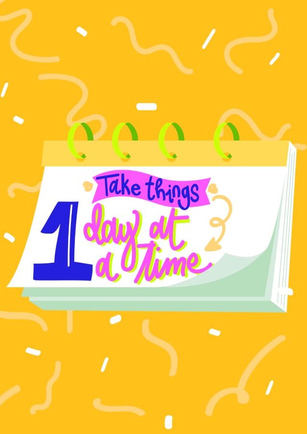 1 day at a time sending love Love & Friendship Card 15503 created by Tee.Illustrations