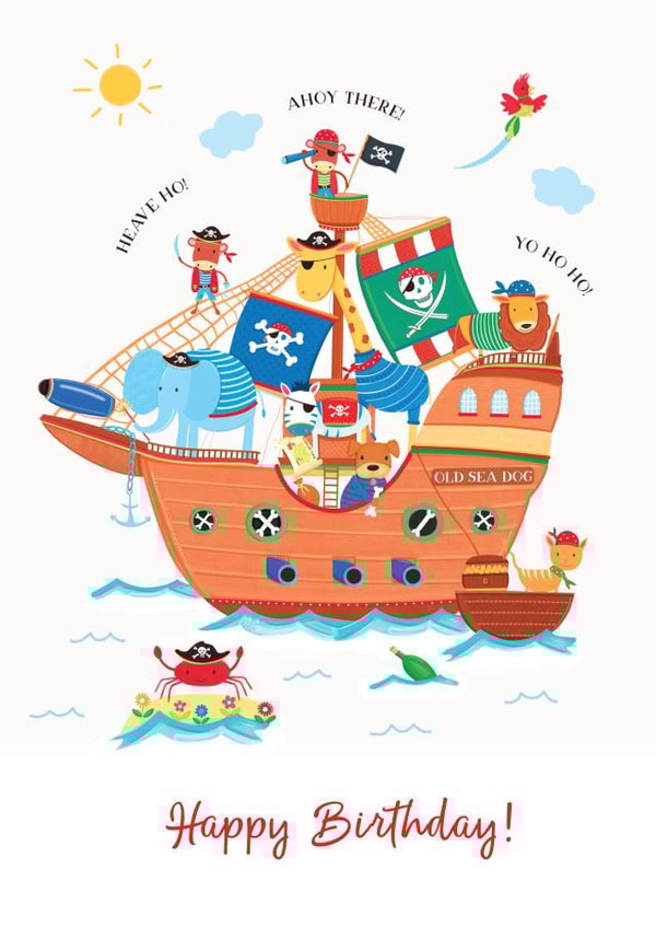 Ahoy there! Cute Pirate themed Birthday Card! created by Helen Rodgers