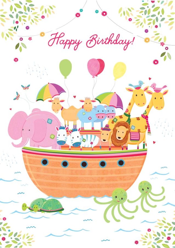 Cute Noah's Ark Birthday Card created by Helen Rodgers