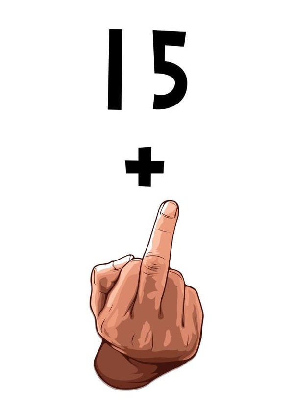 Rude Birthday Card - 16th - Middle Finger created by Oh You Know Aaron