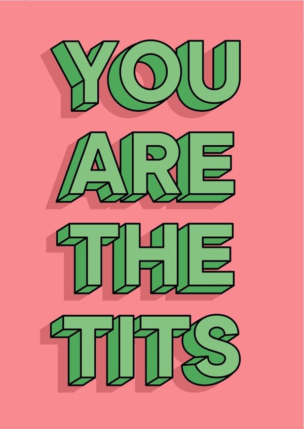 YOU ARE THE TITS adult Thank You Card 20842 created by Laura.Louise.Vincent