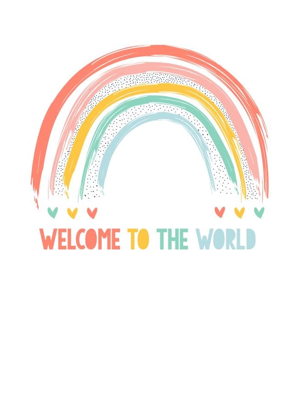 welcome to the world rainbow New Baby Card 8955 created by Pipsqueak Designs