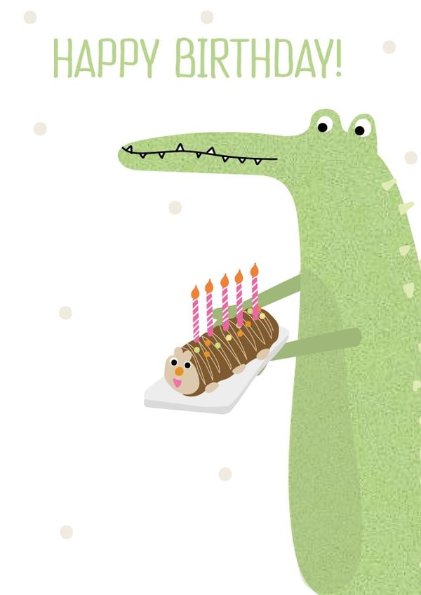 crocodile birthday crocodile Birthday Card 17575 created by hnaillustration