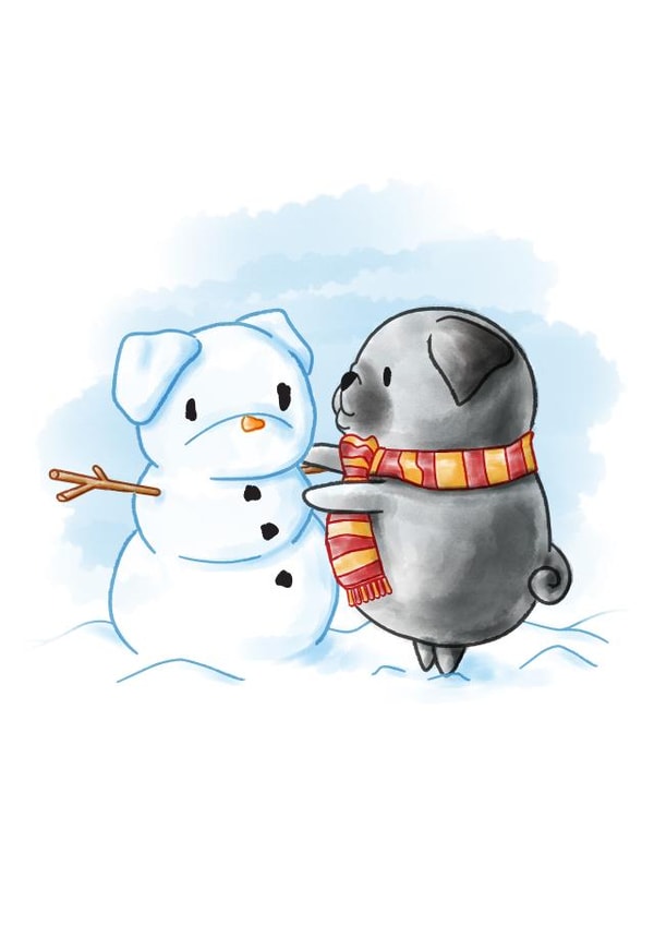 dog snowman Christmas Card 45961 created by Kimble & Co