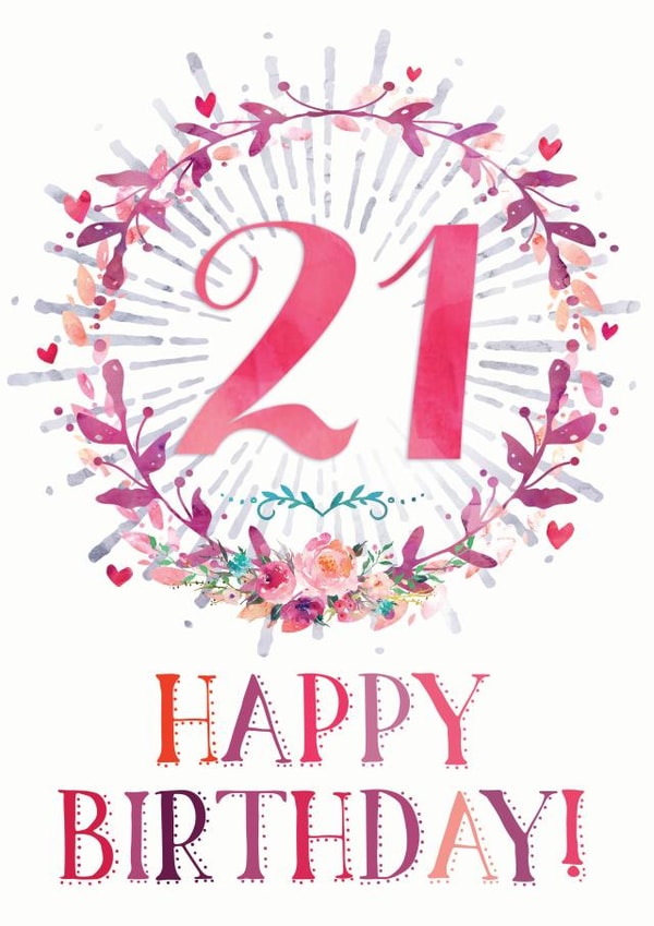 21st Happy Birthday Greeting Card created by Natalie Ryan