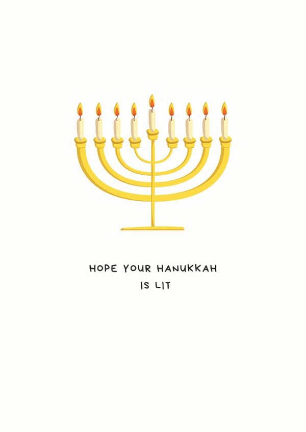 Hope Your Hanukkah Is Lit Hanukkah Christmas Card 16277 created by Kate Rucker