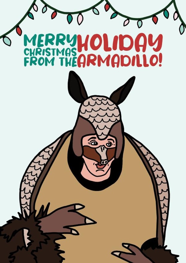 Holiday Armadillo Ross Friends Christmas Card created by Charles Makes