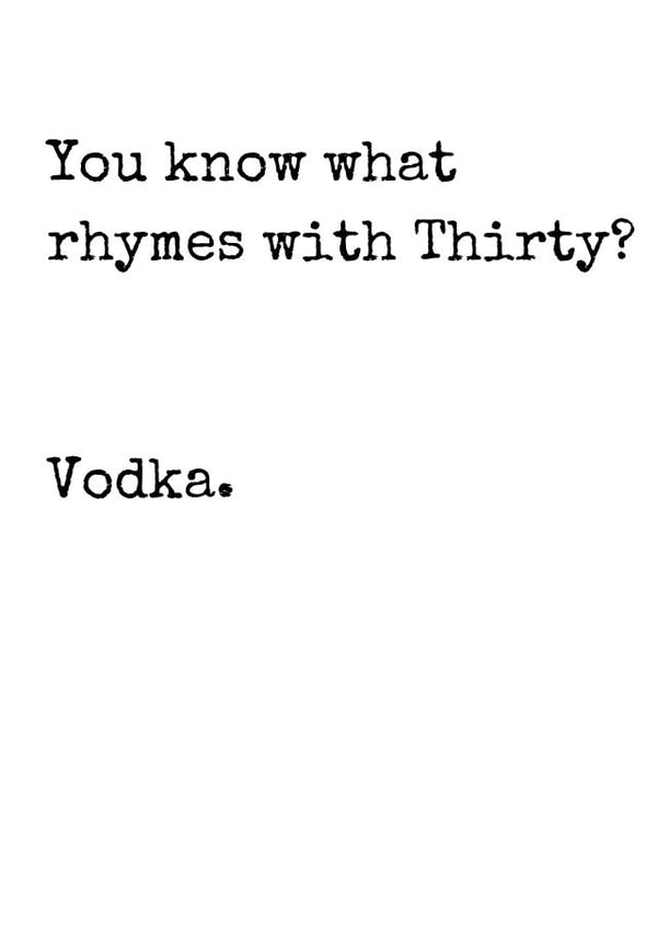 30 30th Birthday Card 16420 created by Rhymes for Reasons