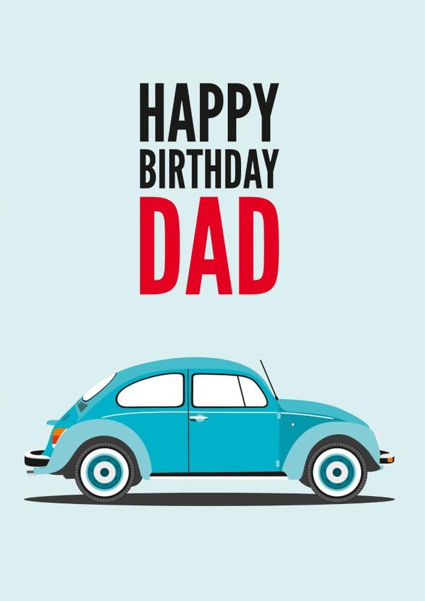 dad classic car Birthday Card 16823 created by Diva Doodle Designs