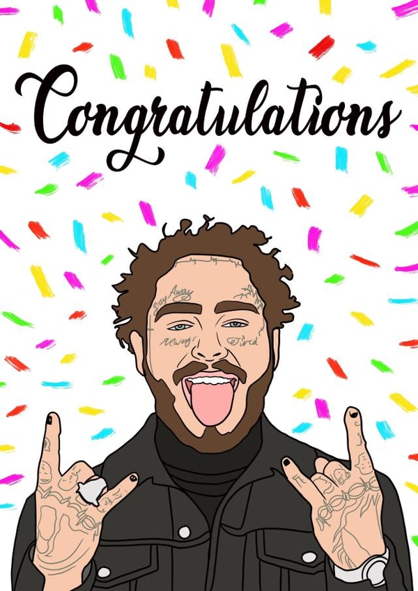post malone adult Congratulations Card 18503 created by Amy Louisa
