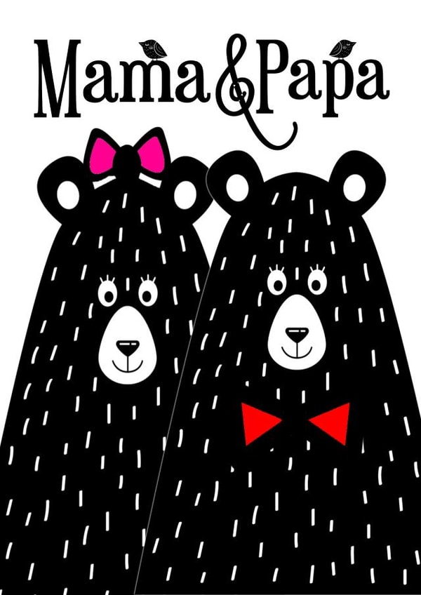 Cute Mama & Papa Bear Anniversary Card / Just Because Card created by CardandFast