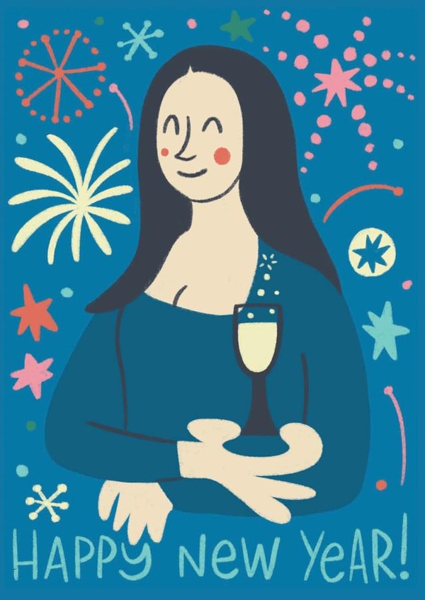 new year mona lisa New Year Card 20891 created by Natalia Gonzalez
