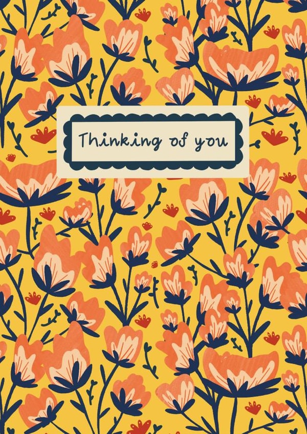 floral flowers Thinking of you Card 20870 created by Northern Bird Designs