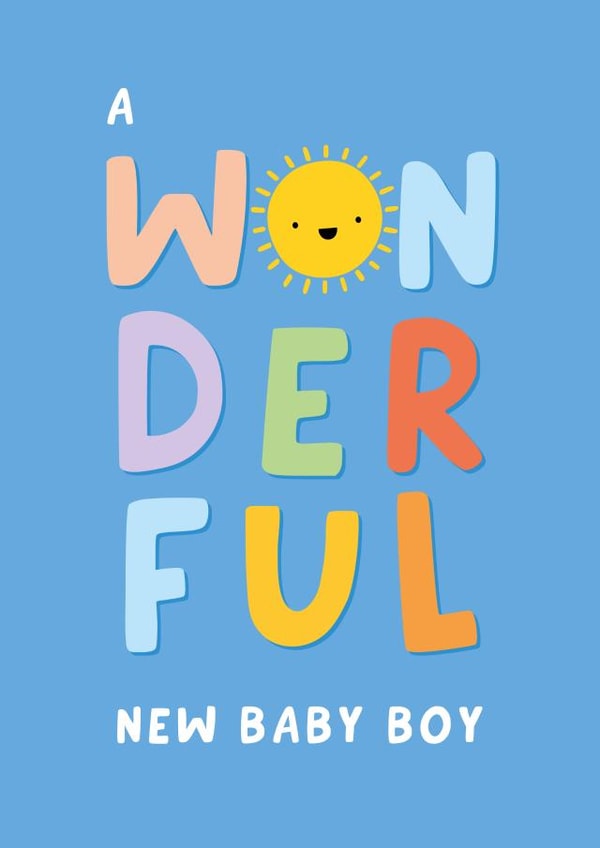 Wonderful New Baby Boy - Congratulations created by Macie Dot Doodles