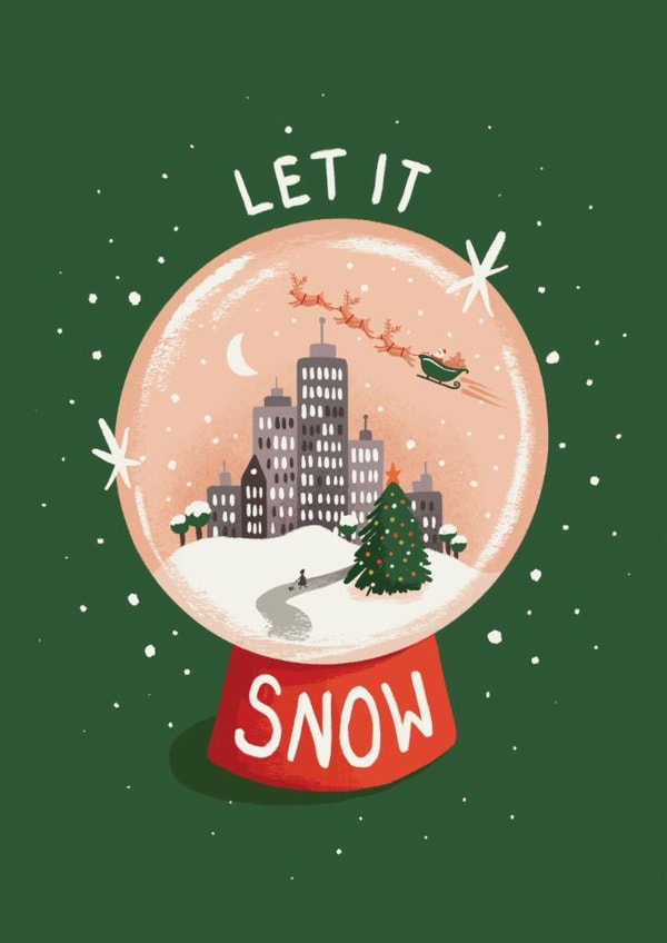 let it snow snowglobe Christmas Card 18579 created by Rock Paper Scissors