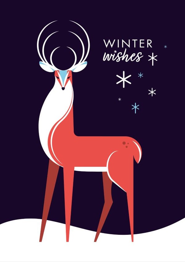 deer reindeer Christmas Card 20285 created by Neil Clark