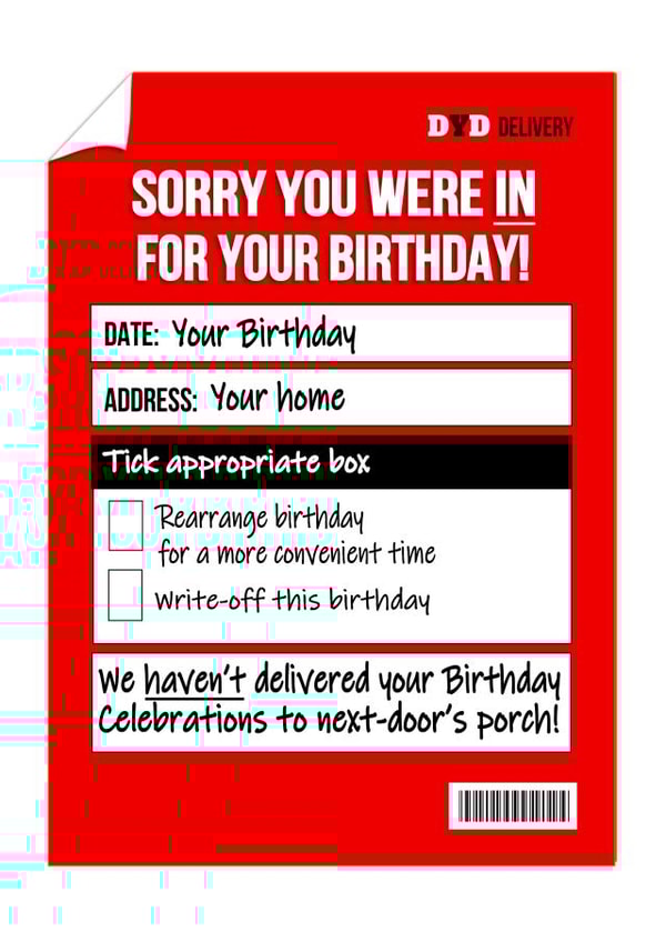 Parcel delivery - sorry you were in for your birthday! created by Stephanie Scala