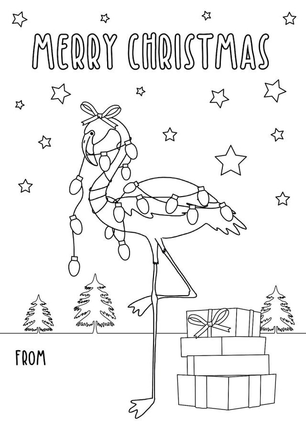 Christmas Flamingo Colouring Card created by Zoe-Claire