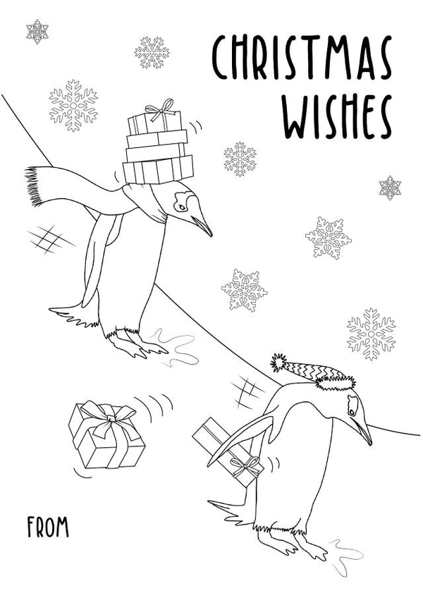 Christmas Penguins Colouring Card created by Zoe-Claire