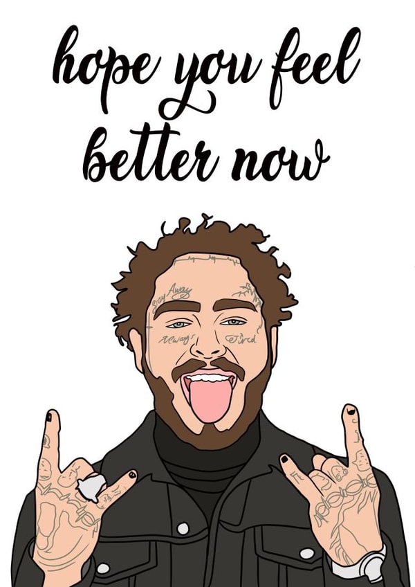Post Malone Tattoo Get Well Card 18504 created by Amy Louisa