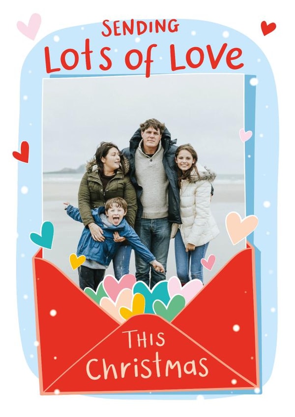 Cute Christmas Card - Sending Lots Of Love - Envelope created by Fliss Muir